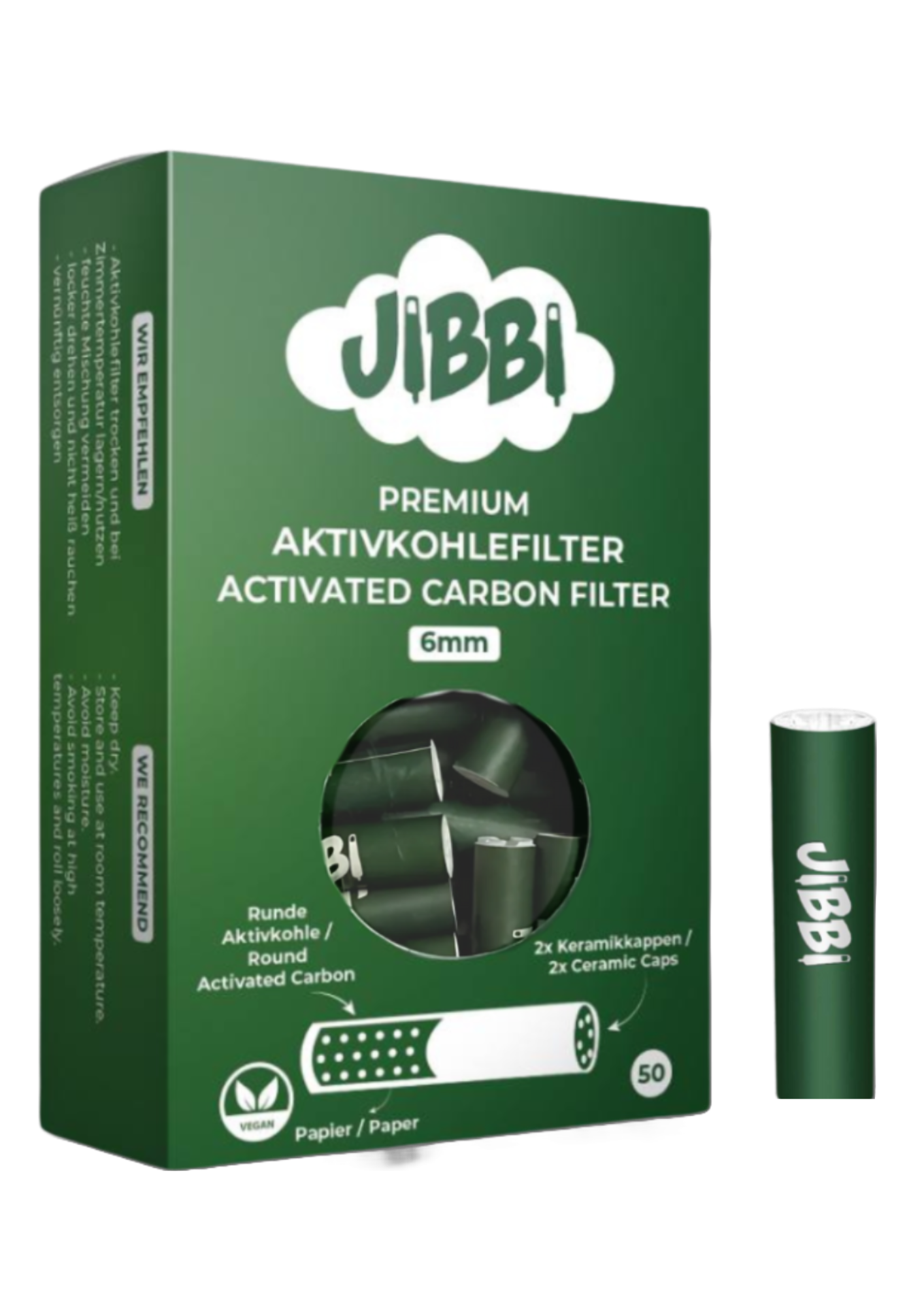 Jibbi 6mm Klassisch Aktivkohlefilter